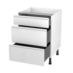 Meuble bas de cuisine avec 1 tiroir et 2 casseroliers GoodHome Garcinia blanc brillant L. 60 x H. 72 cm