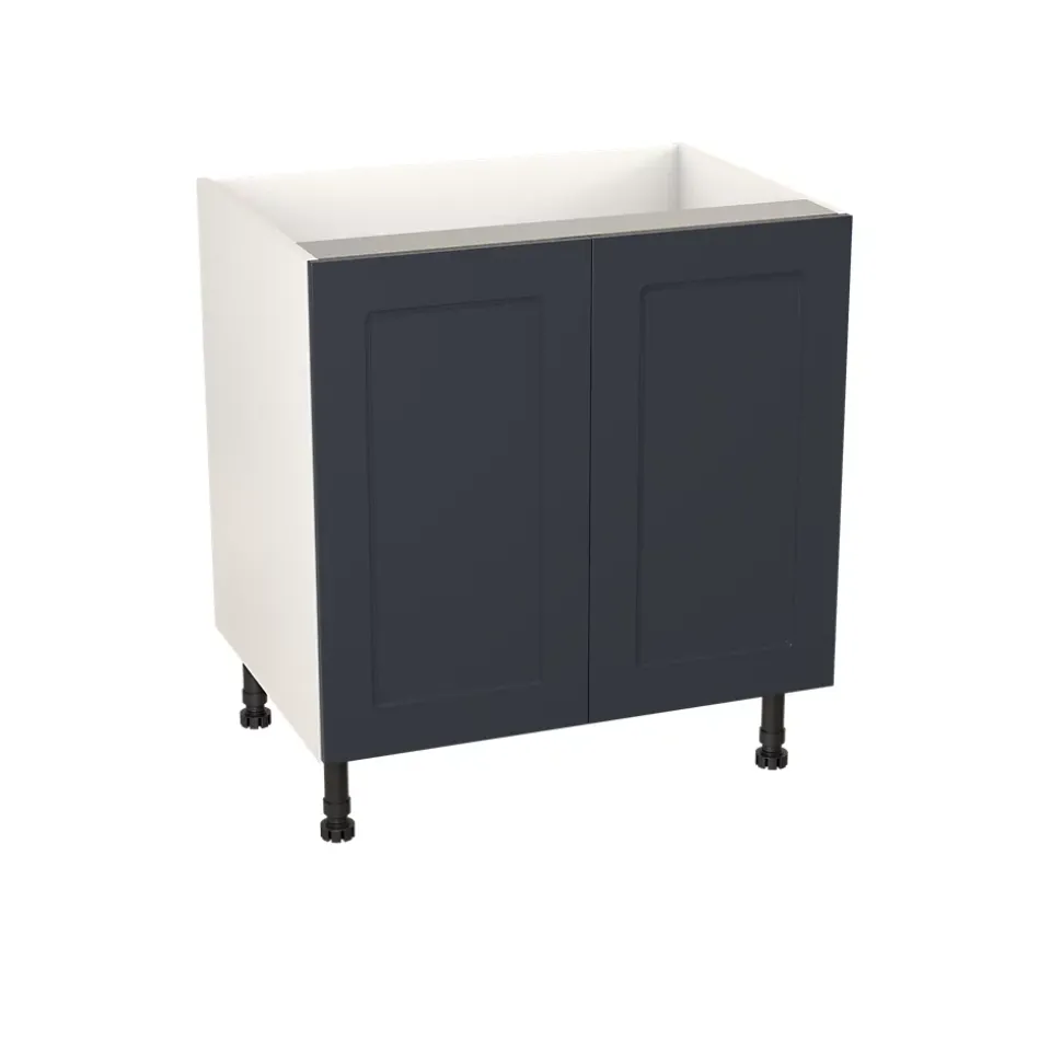 Meuble bas de cuisine avec 2 portes GoodHome Artemisia bleu L. 80 x H. 72 cm