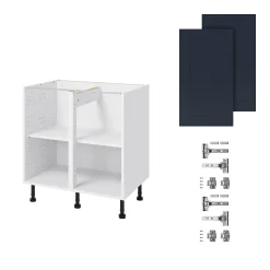 Meuble bas de cuisine avec 2 portes GoodHome Artemisia bleu L. 80 x H. 72 cm