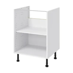 Meuble bas de cuisine avec 1 tiroir et 2 casseroliers GoodHome Stevia blanc brillant L. 60 x H. 72 cm