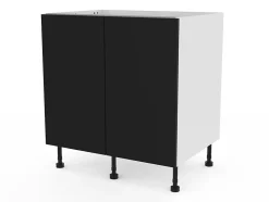 Meuble bas de cuisine avec 2 portes GoodHome Stevia noir L. 80 x H. 72 cm