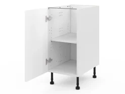 Meuble bas de cuisine avec 1 porte GoodHome Stevia blanc mat l.40 x H.72 cm