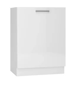 Meuble bas de cuisine avec 1 porte coloris blanc - longueur 60 x profondeur 44,60 x hauteur 82 cm