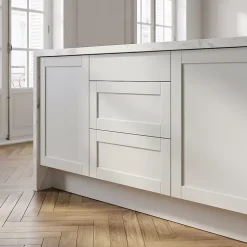 Meuble bas de cuisine avec 3 tiroirs GoodHome Ash gris mat L. 60 x H. 72 cm