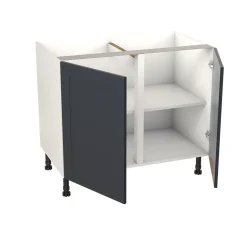 Meuble bas de cuisine avec 2 portes GoodHome Artemisia bleu L. 100 x H. 72 cm