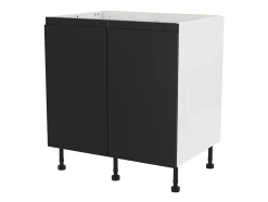 Meuble bas de cuisine avec 2 portes GoodHome Garcinia noir L. 80 x H. 72 cm