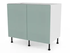 Meuble bas de cuisine avec 2 portes GoodHome Stevia vert L. 100 x H. 72 cm