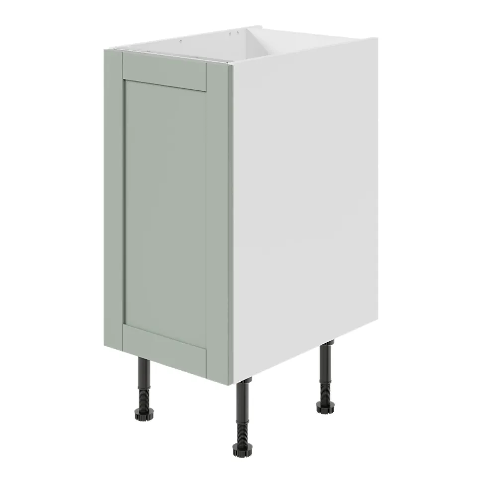 Meuble bas de cuisine avec 1 porte GoodHome Ash vert sauge L. 40 x H. 72 cm