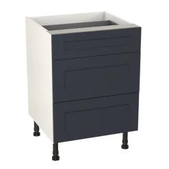 Meuble bas de cuisine avec 1 tiroir et 2 casseroliers GoodHome Artemisia bleu L. 60 x H. 72 cm