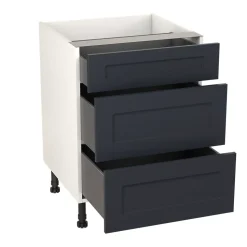 Meuble bas de cuisine avec 1 tiroir et 2 casseroliers GoodHome Artemisia bleu L. 60 x H. 72 cm