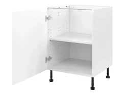 Meuble bas de cuisine avec 1 porte GoodHome Stevia blanc mat l.60 x H.72 cm