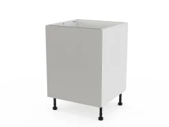 Meuble bas de cuisine avec 1 porte GoodHome Stevia gris mat L. 60 x H. 72 cm