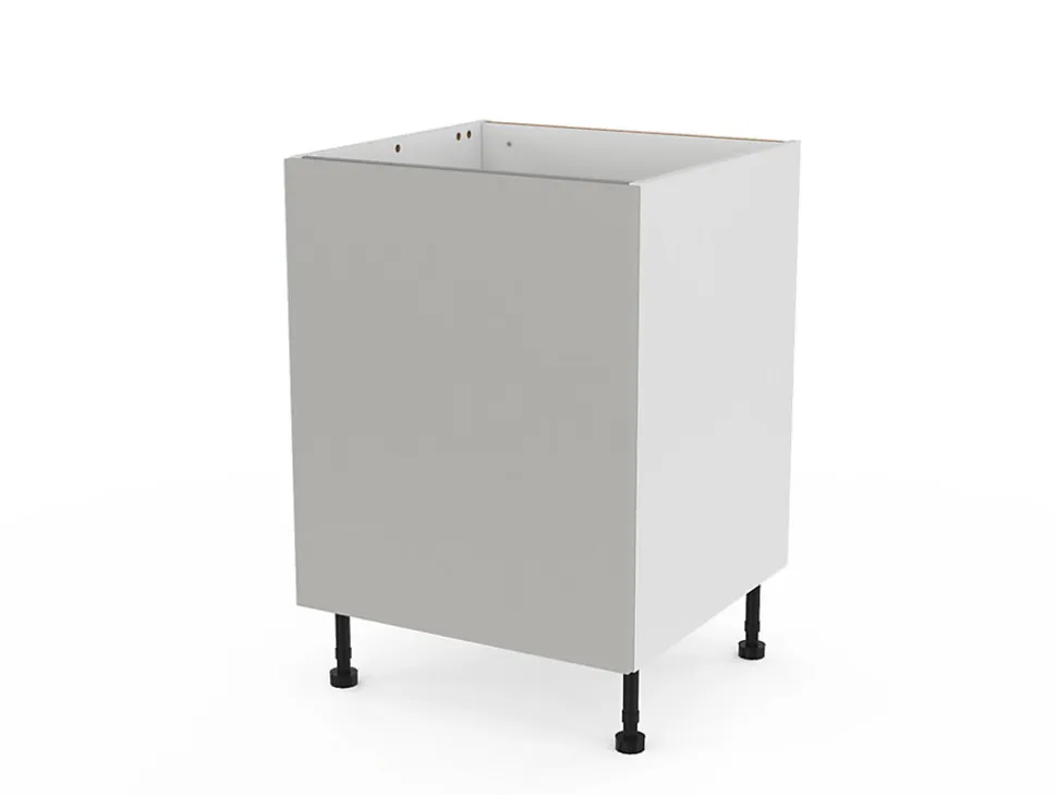 Meuble bas de cuisine avec 1 porte GoodHome Stevia gris mat L. 60 x H. 72 cm