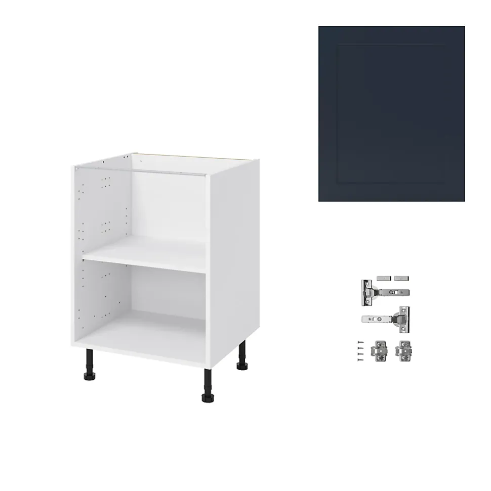 Meuble bas de cuisine avec 1 porte GoodHome Artemisia bleu L. 60 x H. 72 cm