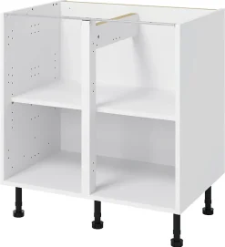 Meuble bas de cuisine avec 2 portes GoodHome Verbena chêne massif L. 80 x H. 72 cm