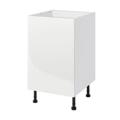Meuble bas de cuisine avec 1 porte GoodHome Stevia blanc brillant L. 50 x H. 72 cm