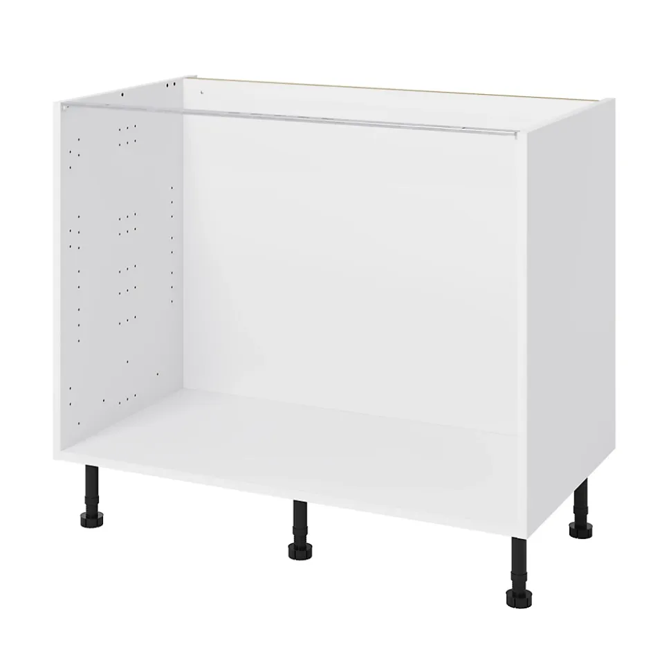 Meuble bas de cuisine avec 2 portes GoodHome Stevia blanc brillant L. 100 x H. 72 cm