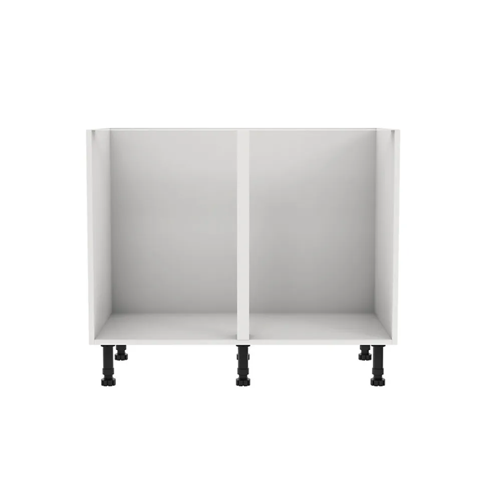 Meuble bas de cuisine avec 2 portes GoodHome Stevia blanc brillant L. 100 x H. 72 cm