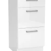 Meuble bas de cuisine avec 3 tiroirs coloris blanc - longueur 40 x profondeur 44,60 x hauteur 82 cm