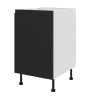 Meuble bas de cuisine blanc mat avec 1 porte noir mat l.50 x H.72 cm GoodHome Garcinia