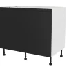 Meuble bas de cuisine blanc mat avec 2 portes noir mat l.100 x H.72 cm GoodHome Garcinia