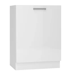 Meuble bas de cuisine coloris blanc avec 1 porte - longueur 60 x profondeur 44,60 x hauteur 82 cm