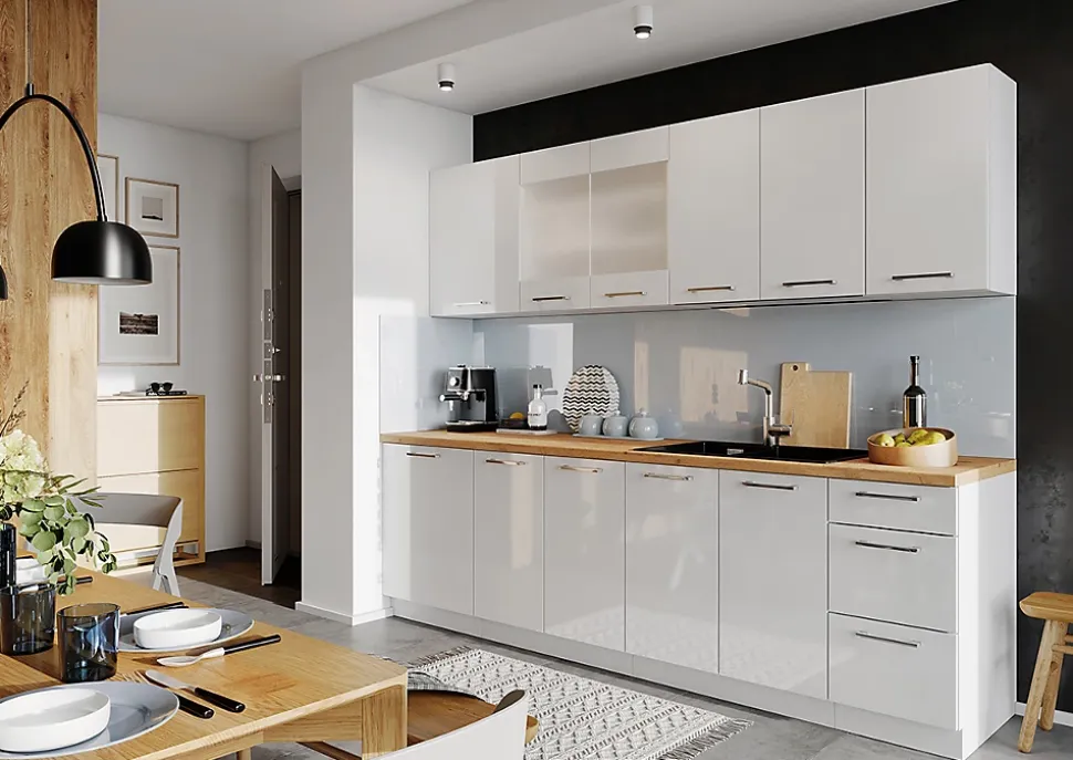 Meuble bas de cuisine coloris blanc avec 1 porte - longueur 60 x profondeur 44,60 x hauteur 82 cm