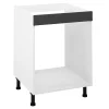 Meuble bas de cuisine pour four coloris gris - Hauteur 85 x Longueur 60 x profondeur 58 cm