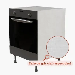 Meuble bas four - 60 cm - Caisson coloris Lino