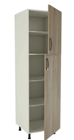 Meuble colonne de cuisine 2 portes coloris chêne cortez - Hauteur 200 x Longueur 60 x profondeur 58 cm