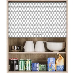 Meuble Cuisine Chêne Façade Décor 2 Etagères Largeur 60 Haut 72 Prof 35 cm - Vagues Grises 810 - L 60 x l 35 x H 72 cm