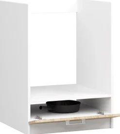 Meuble de cuisine bas / à four AKORD S60 OLIWIA modulable Blanc 60 cm 1 porte couleur Chêne Sonoma 1 étagère 60x55x82 cm