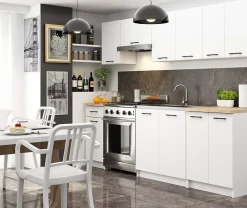 Meuble de cuisine bas / pour évier AKORD S80 OLIWIA modulable Blanc 80 cm 2 portes couleur Blanc 1 étagère 80x46x82 cm