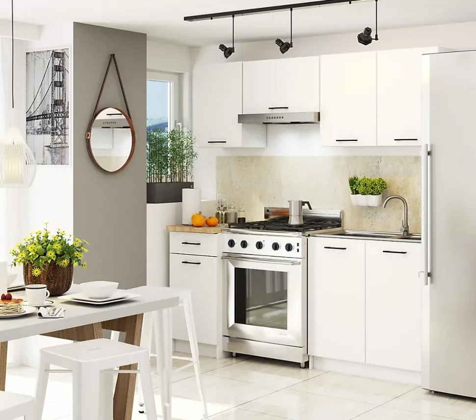 Meuble de cuisine bas AKORD S50 OLIWIA modulable Blanc 50 cm 1 porte 1 tiroir façade Blanche 2 étagères 50x46x85 cm