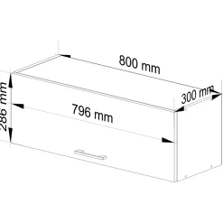 Meuble de cuisine haut AKORD W80 OLIWIA G1 modulable Blanc 80 cm 1 porte couleur Blanc 1 étagère 80x30x29 cm