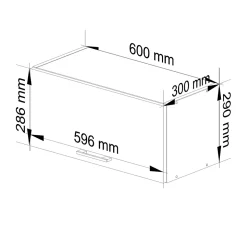 Meuble de cuisine haut AKORD W60 hotte OLIWIA modulable Blanc 60 cm 1 porte couleur Blanc 1 étagère 60x30x29 cm