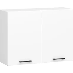 Meuble de cuisine haut AKORD W80 OLIWIA modulable Blanc 80 cm 2 portes façade Blanche 2 étagères 80x30x58 cm