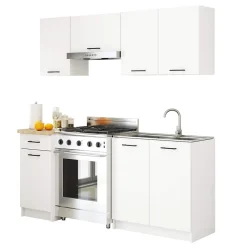 Meuble de cuisine haut AKORD W60 OLIWIA modulable Blanc 60 cm 2 portes façade Blanche 2 étagères 60x30x58 cm