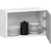 Meuble de cuisine haut AKORD W60 hotte OLIWIA modulable Blanc 60 cm 1 porte couleur Béton 1 étagère 60x30x29 cm