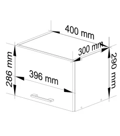 Meuble de cuisine haut AKORD W40 OLIWIA G1 modulable Blanc 40 cm 1 porte couleur Blanc 1 étagère 40x30x29 cm