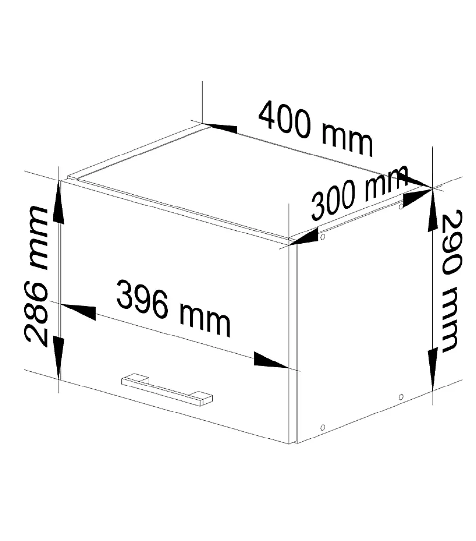 Meuble de cuisine haut AKORD W40 OLIWIA G1 modulable Blanc 40 cm 1 porte couleur Blanc 1 étagère 40x30x29 cm