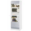 Meuble de Cuisine Micro-onde Blanc Alu 6 Niches L 58,2 H 180,7 P 47cm - L 58.2 x l 47 x H 180.7 cm