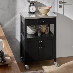 Meuble de Rangement à roulettes,Caisson Roulant, Chariot,Noir,FKW22-SCH,SoBuy
