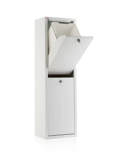 Meuble de tri LUA, 2 compartiments (40 L), blanc, design compact et fonctionnel