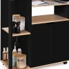 Meuble Déserte Rangement Cuisine Ilot Central Design Industriel Bois Noir