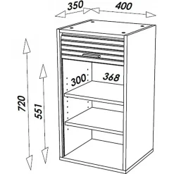 Meuble haut chêne SIMMOB COOK074CNN Noir 40x35x72 cm