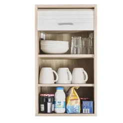 Meuble haut cuisine Beaux Meubles Pas Chers chêne rideau blanc L40 H72 P35