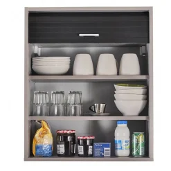 Meuble haut cuisine SIMMOB 60x72x35 cm Noir mélaminé