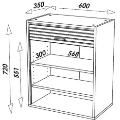 Meuble haut cuisine SIMMOB 60x72x35 cm Noir mélaminé