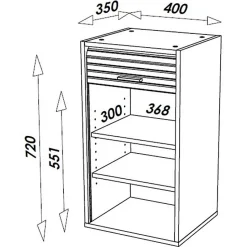 Meuble haut cuisine SIMMOB 40x35x72 cm noir rideau Ciel étoilé jaune